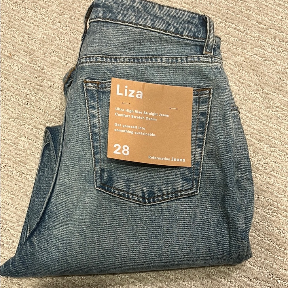 Reformation Liza Ultra High Rise Straight Jeans